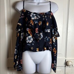 Rue 21 Floral Off-Shoulder Top Size M